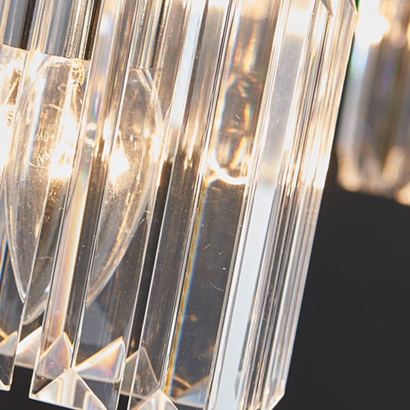 Geometric Island Light Fixtures Modern Crystal 5 Light Island Lights in Silver