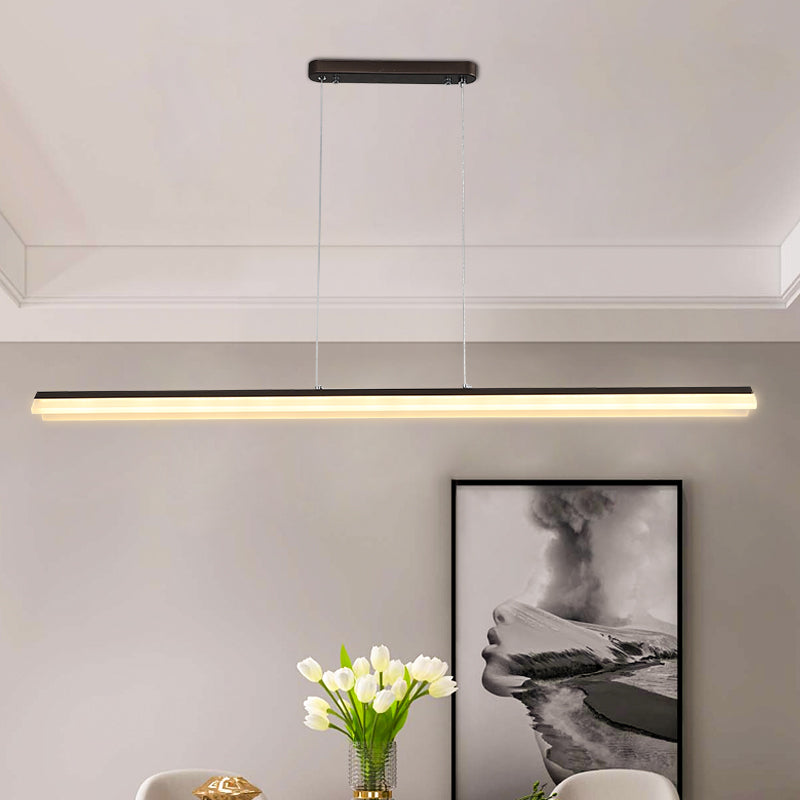 Linear Island Pendant Light Modern Metal Single Light Pendant Light