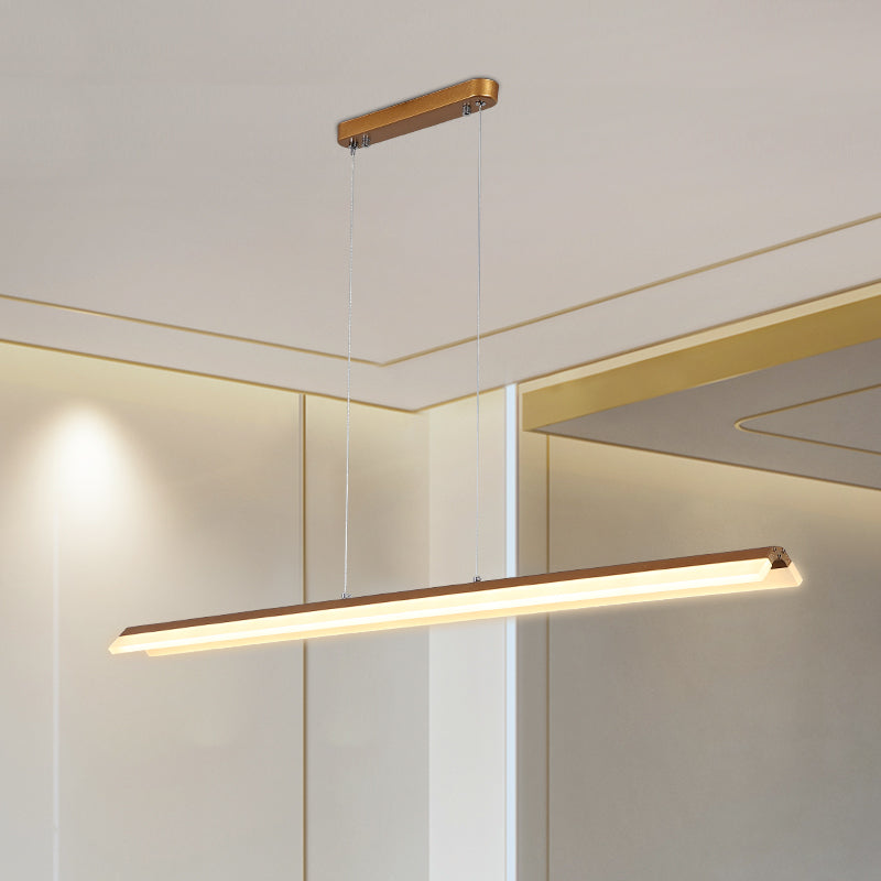 Linear Island Pendant Light Modern Metal Single Light Pendant Light