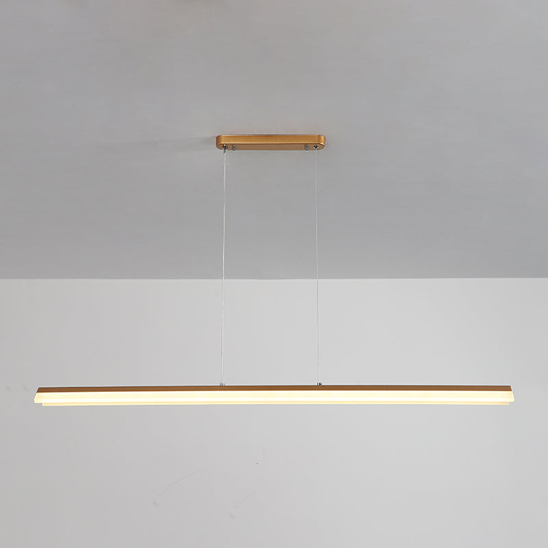 Linear Island Pendant Light Modern Metal Single Light Pendant Light