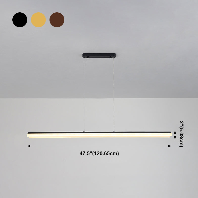 Linear Island Pendant Light Modern Metal Single Light Pendant Light