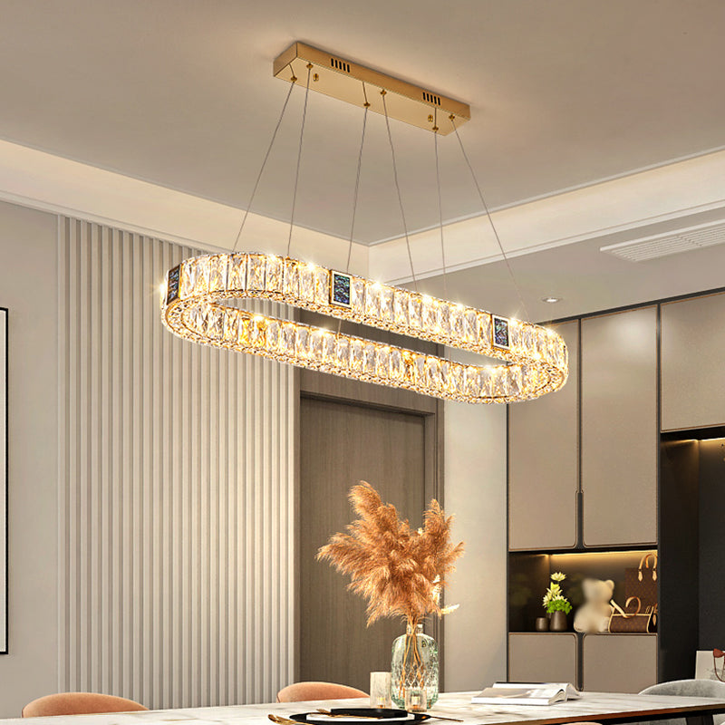 Geometrische Formen Deckenpendelleuchte Licht moderner Luxusstil Kristallleuchte Lampe