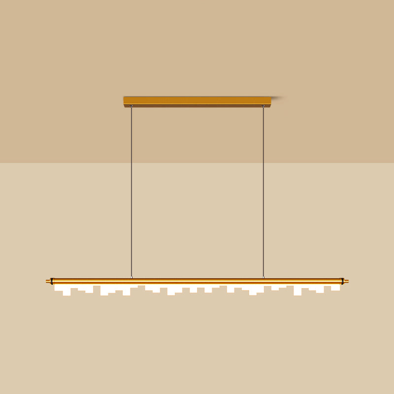 1-Light Linear Island Lights Contemporary Metal Island Ceiling Light