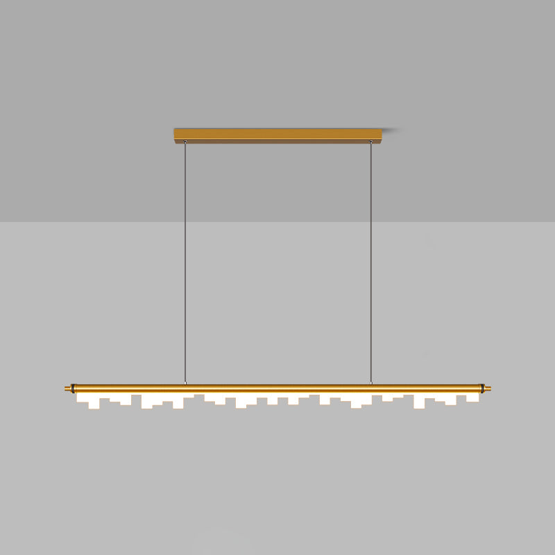 1-Light Linear Island Lights Contemporary Metal Island Ceiling Light