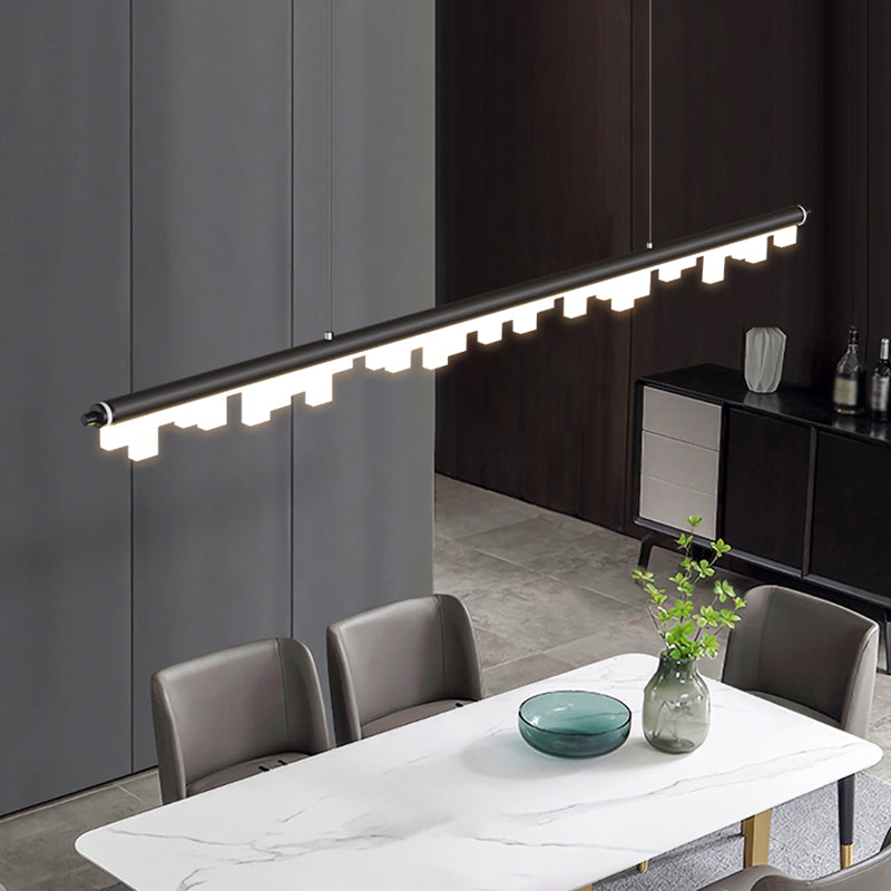 1 Licht lineare Inselbeleuchtung zeitgenössischer Metallinsel Deckenleuchte