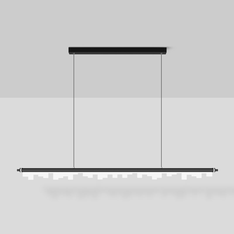 1-Light Linear Island Lights Contemporary Metal Island Ceiling Light