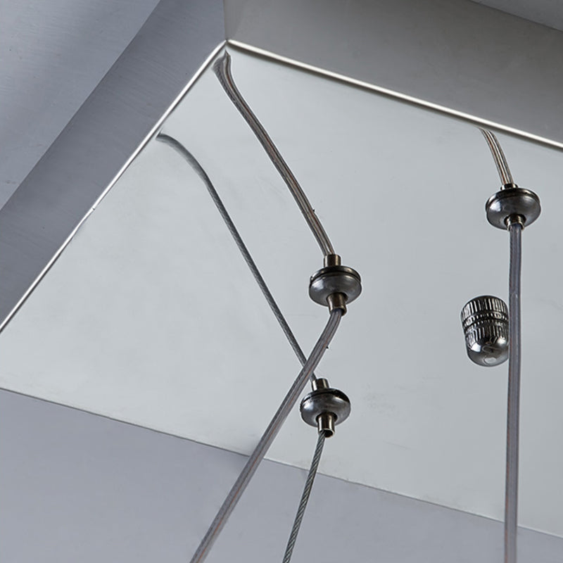 Éclairage de l'île contemporaine Crystal ovale 2 Light Island île plafond en argent