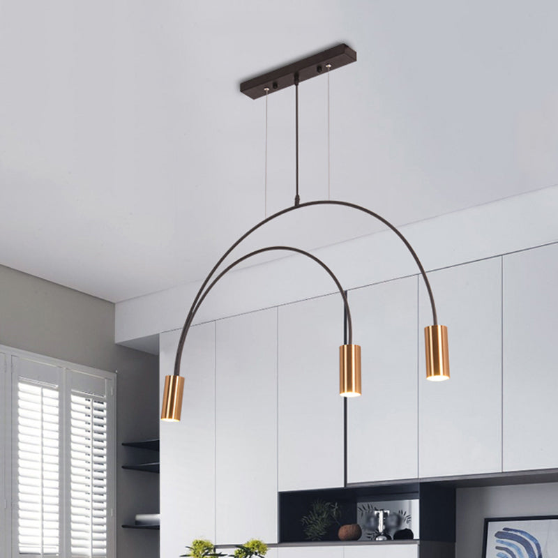 Lampadari cilindrici Isola Luci a sospensione Luci a sospensione contemporanea per il metallo dell'isola da cucina