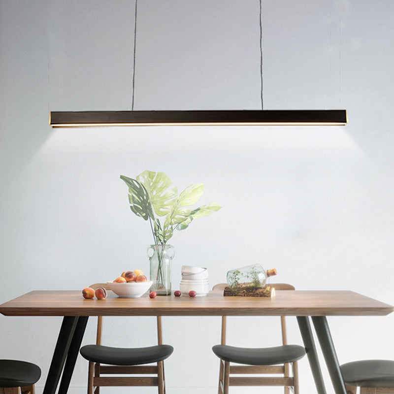 Linear Chandelier Island Light Fixture Modern Metal Pendant Lighting