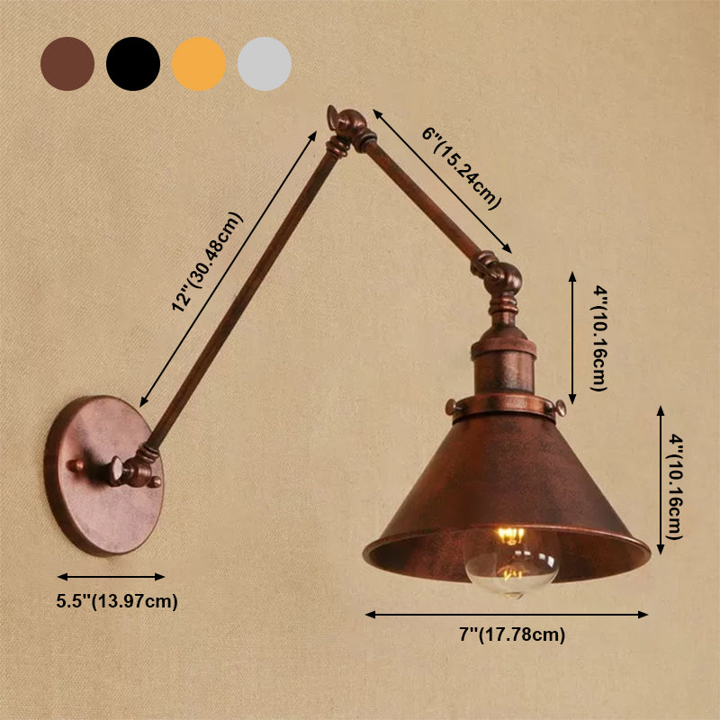 Einstellbare Armwandlampe Industrialstil 1 Leichte Wandmontagelampen