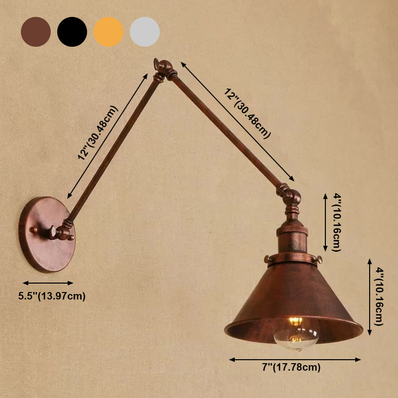 Einstellbare Armwandlampe Industrialstil 1 Leichte Wandmontagelampen