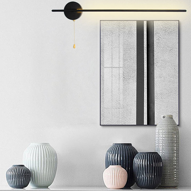 Zeitgenössischer Stil linearer LED -Wandlampe Metall 1 Licht Wandleuchte Leuchten