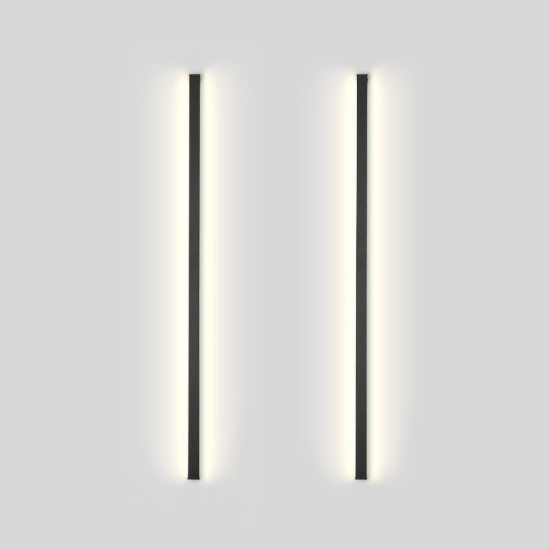 Zeitgenössischer Stil linearer LED -Wandlampe Metall 1 Licht Wandleuchte in Schwarz