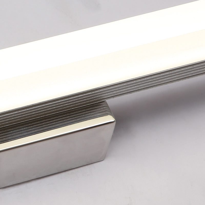 1 Light Linear Vanity Light Fixtures Modern Wall Mounted Mirror Front in Silver