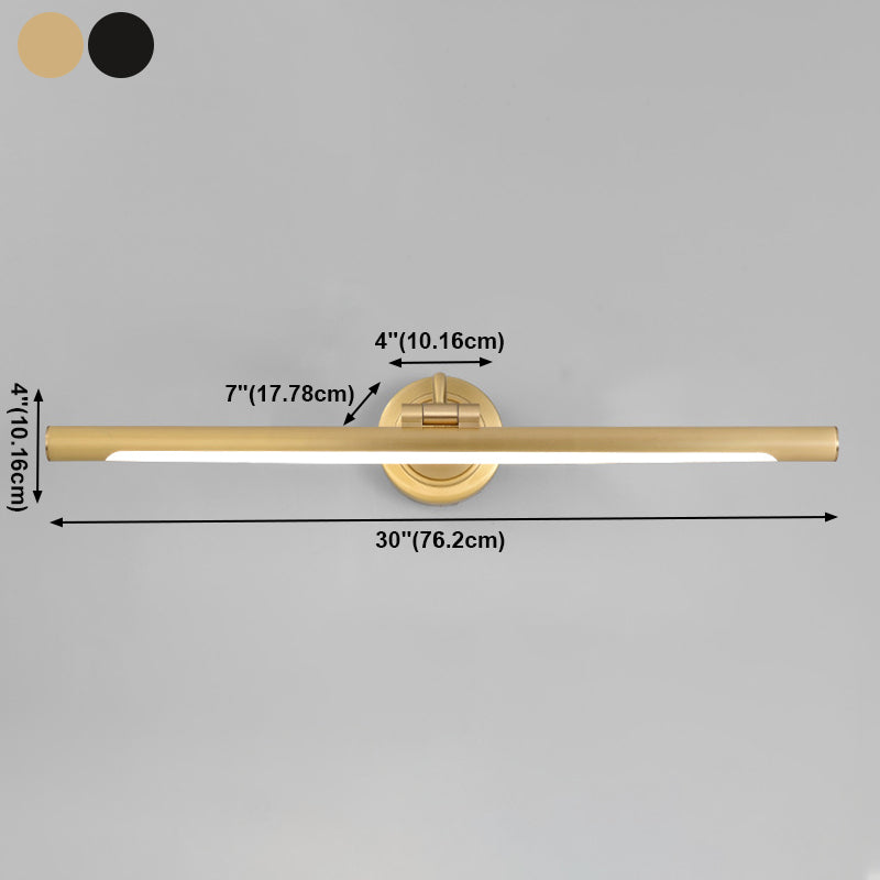 Modern Linear Vanity Light Fixture Copper Vanity Mirror Lights with Acrylic Shade