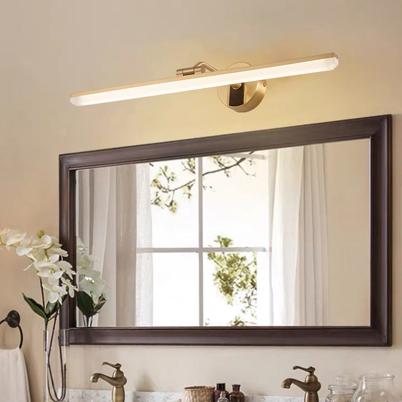 1 Light Linear Mirror Wall Lighting Modern Style Metal Wall Mounted Light Fixture