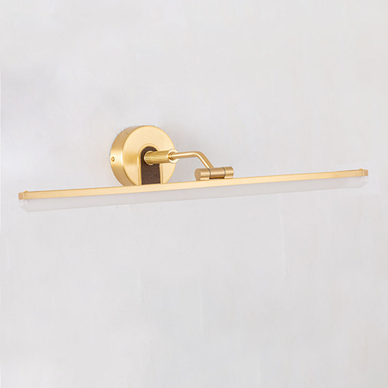 1 Light Linear Mirror Wall Lighting Modern Style Metal Wall Mounted Light Fixture