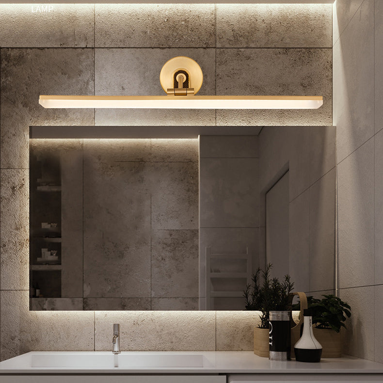 1 Light Linear Mirror Wall Lighting Modern Style Metal Wall Mounted Light Fixture