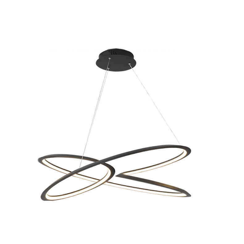 Twisting Pendant Lighting Fixture Modern Metal Single Light Chandelier Lamp in Black