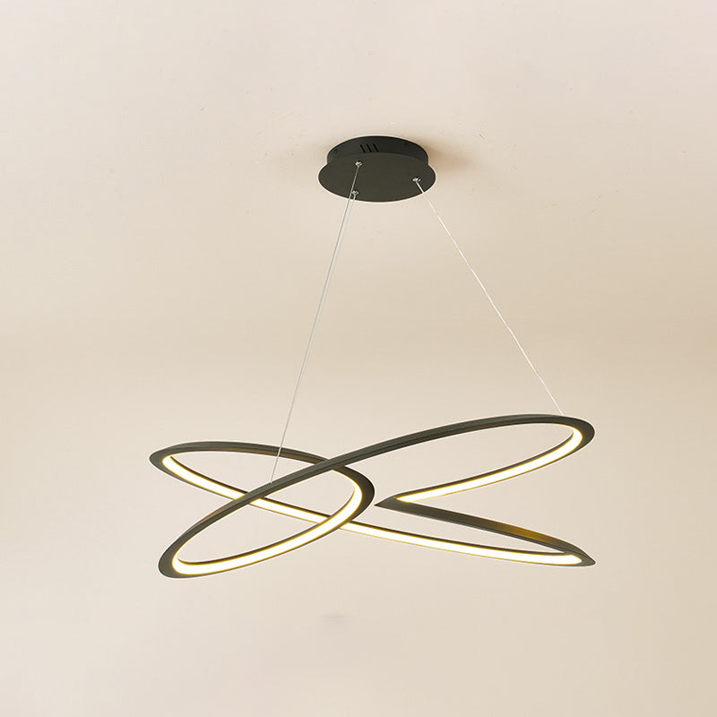 Funzione illuminazione a sospensione in torcetta lampada lampadario moderno a singolo lampadario in metallo in nero