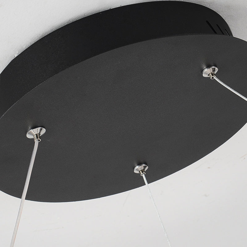 Twisting Pendant Lighting Fixture Modern Metal Single Light Chandelier Lamp in Black