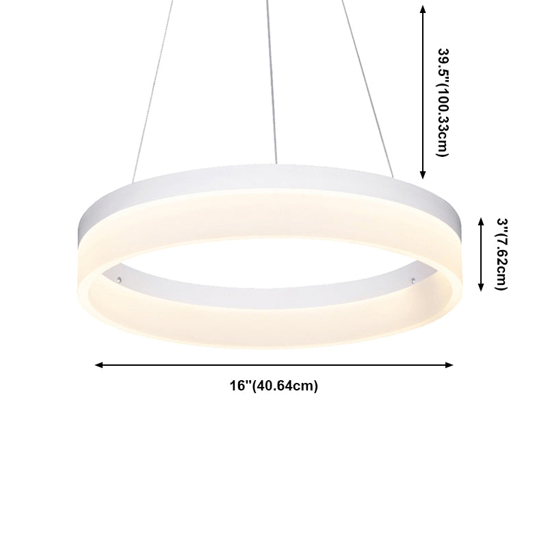 Single Tier Pendant Light Fixture Modern Circular Chandelier Lighting