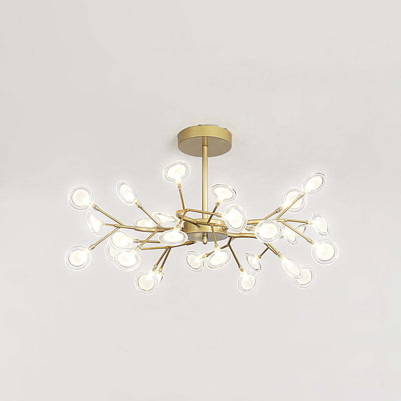 Light Luxury Style Pendant Chandelier Light Metal Chandelier in Gold Finish