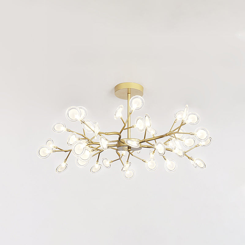 Light Luxury Style Pendant Chandelier Light Metal Chandelier in Gold Finish