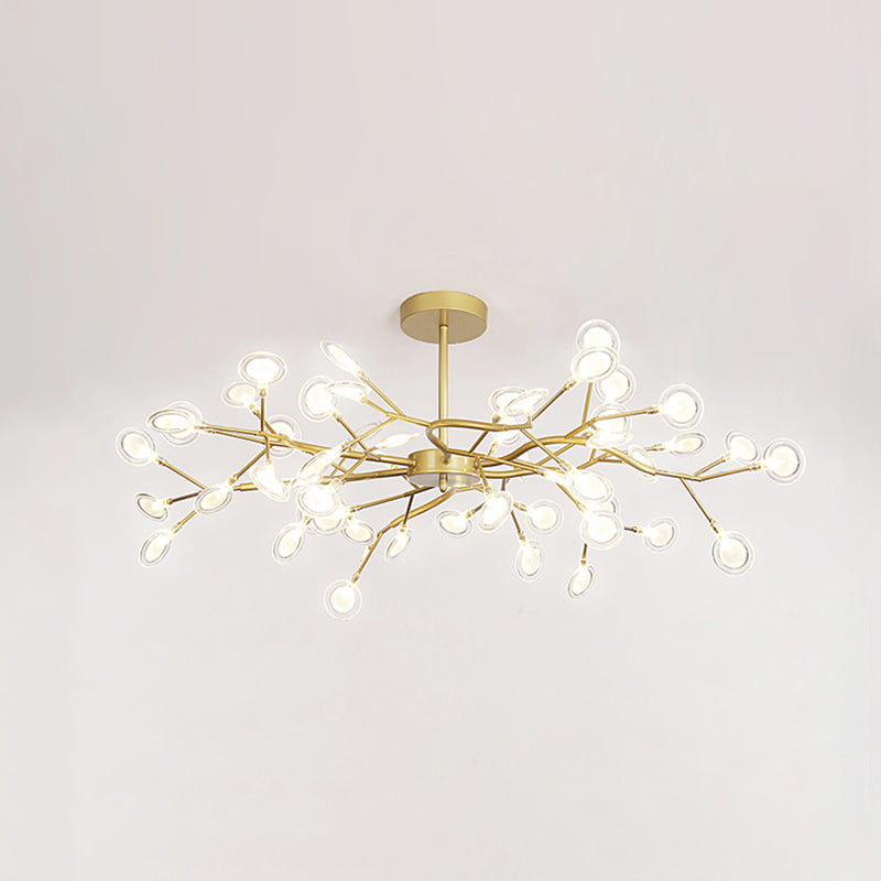 Light Luxury Style Pendant Chandelier Light Metal Chandelier in Gold Finish