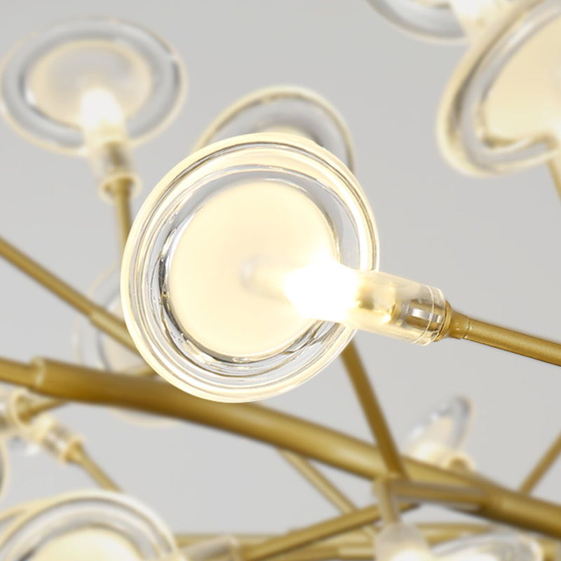 Light Luxury Style Pendant Chandelier Light Metal Chandelier in Gold Finish