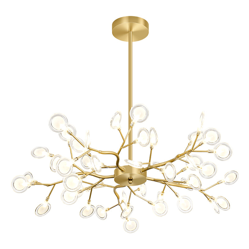 Light Luxury Style Pendant Chandelier Light Metal Chandelier in Gold Finish