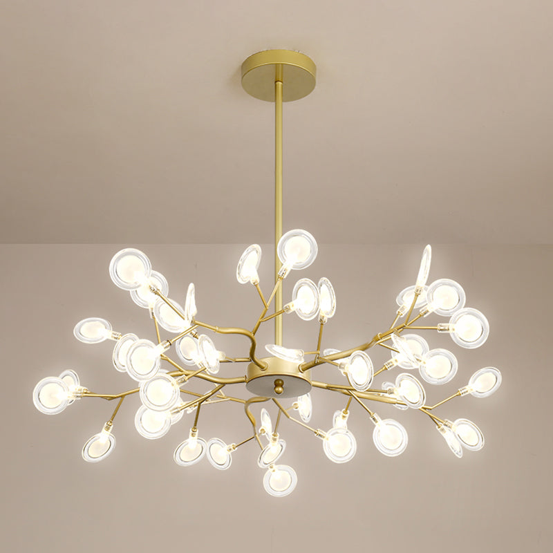 Light Luxury Style Pendant Chandelier Light Metal Chandelier in Gold Finish