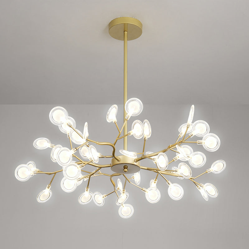 Light Luxury Style Pendant Chandelier Light Metal Chandelier in Gold Finish