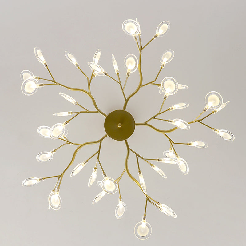 Light Luxury Style Pendant Chandelier Light Metal Chandelier in Gold Finish