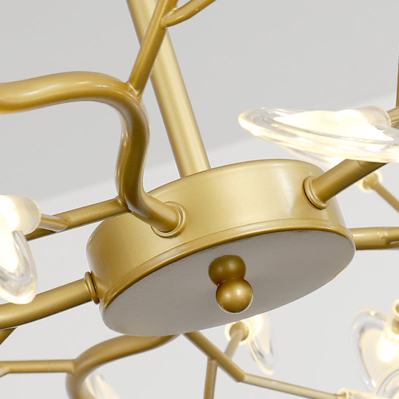 Light Luxury Style Pendant Chandelier Light Metal Chandelier in Gold Finish