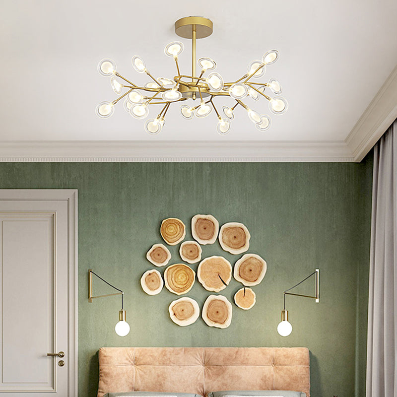 Light Luxury Style Pendant Chandelier Light Metal Chandelier in Gold Finish