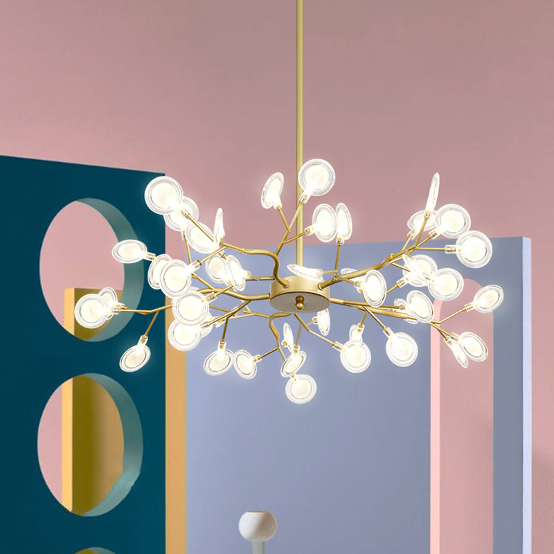 Light Luxury Style Pendant Chandelier Light Metal Chandelier in Gold Finish