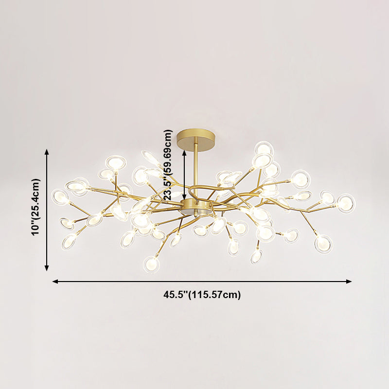 Light Luxury Style Pendant Chandelier Light Metal Chandelier in Gold Finish