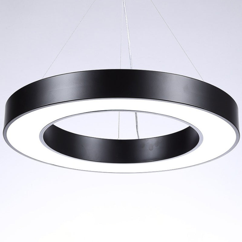 Lustre en forme de géométrie moderne en fer, 1 lumière vers le bas, éclairage suspendu pour le bureau