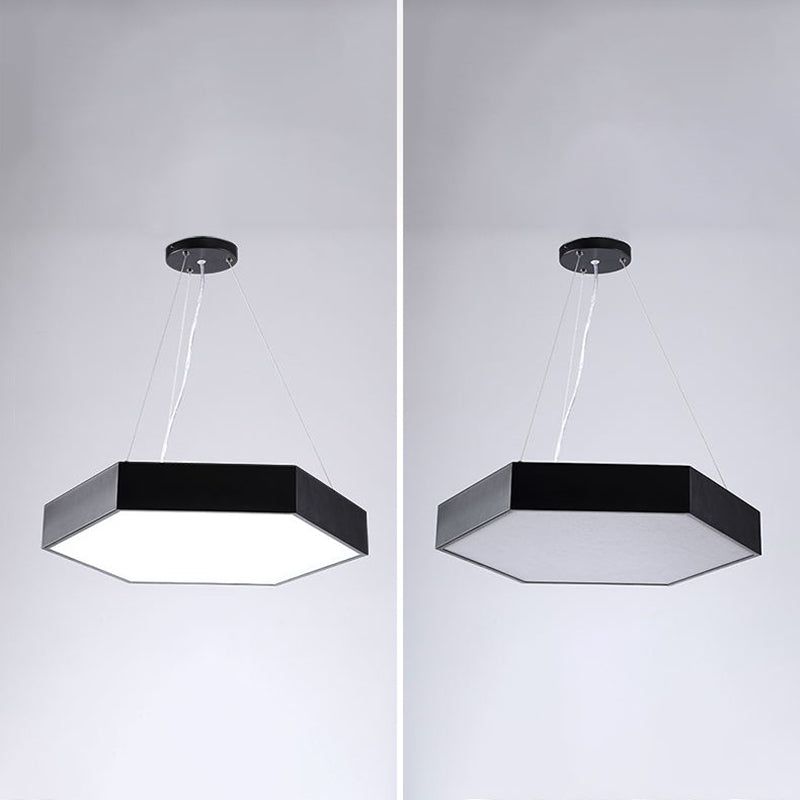 Lustre en forme de géométrie moderne en fer, 1 lumière vers le bas, éclairage suspendu pour le bureau