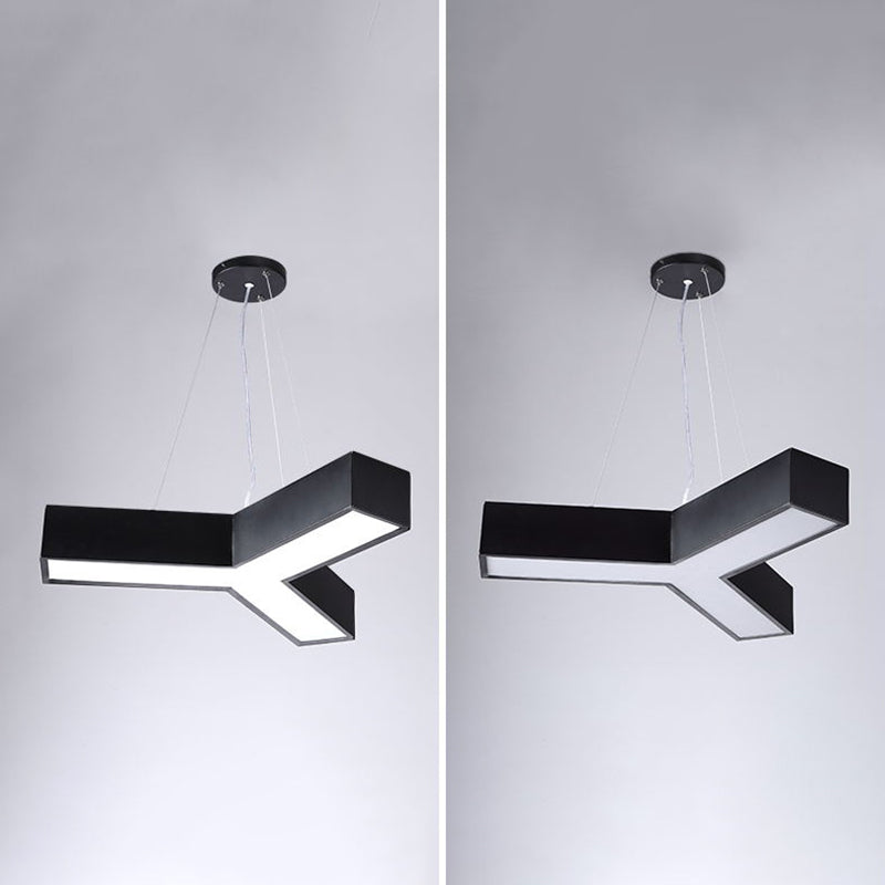 Lustre en forme de géométrie moderne en fer, 1 lumière vers le bas, éclairage suspendu pour le bureau