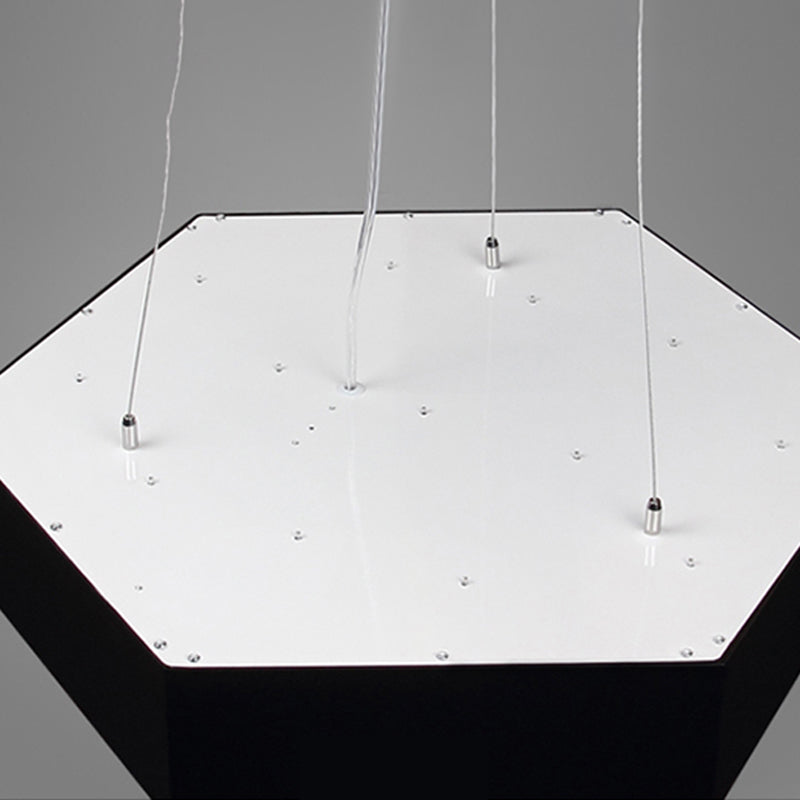 Lámpara de araña con forma geométrica, colgante de iluminación moderno de hierro con 1 luz para oficina