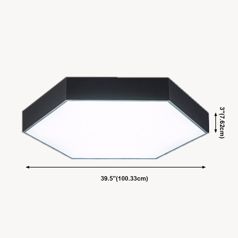 Lustre en forme de géométrie moderne en fer, 1 lumière vers le bas, éclairage suspendu pour le bureau
