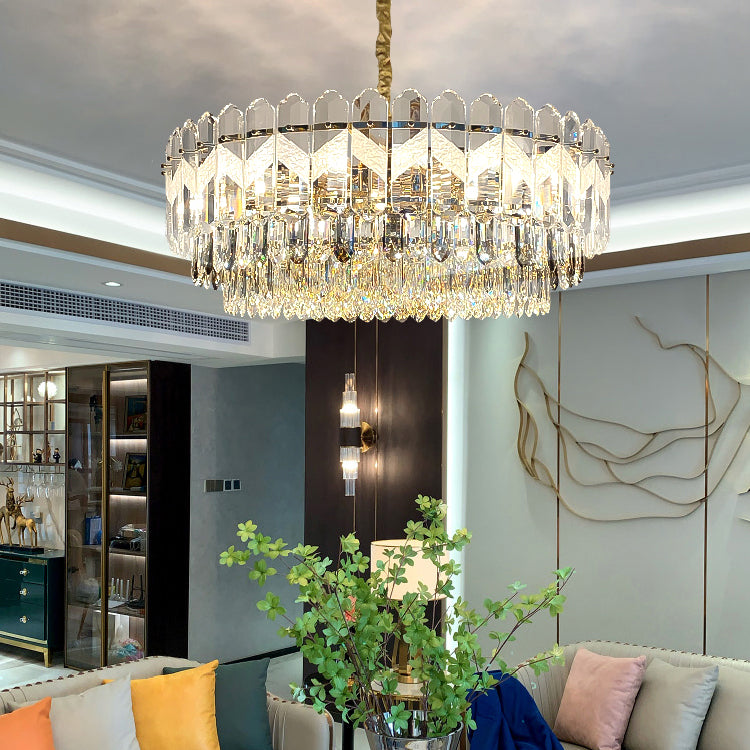 Orbicular Suspended Lighting Fixtures Modern Crystal Chandeliers for Dining Room