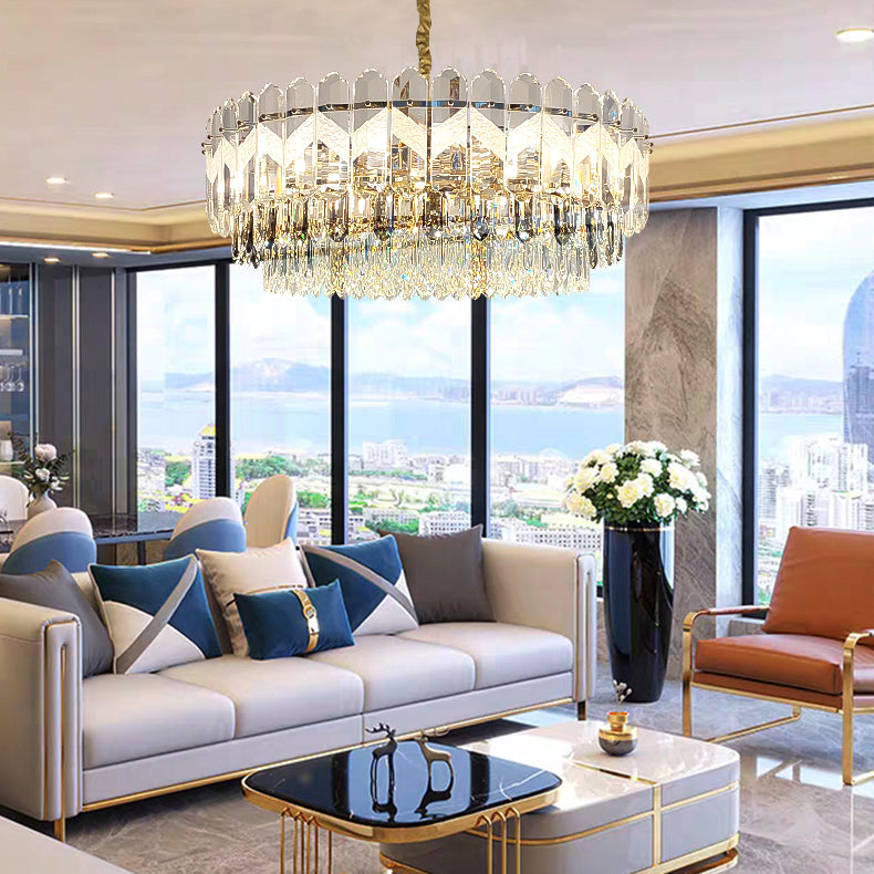 Orbicular Suspended Lighting Fixtures Modern Crystal Chandeliers for Dining Room