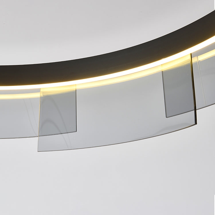 Contemporary Simple LED Hanging Light Metal Circular Pendant Light for Living Room