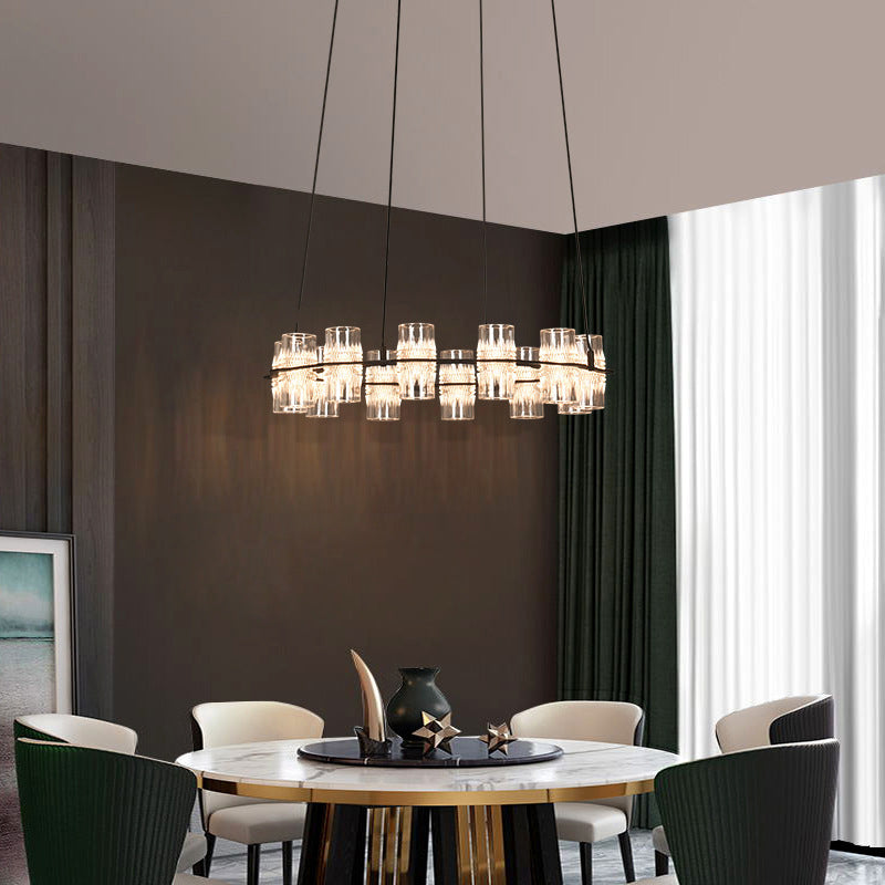 Modern Nordic Pendant Light Metal Linear Chandelier for Dining Room