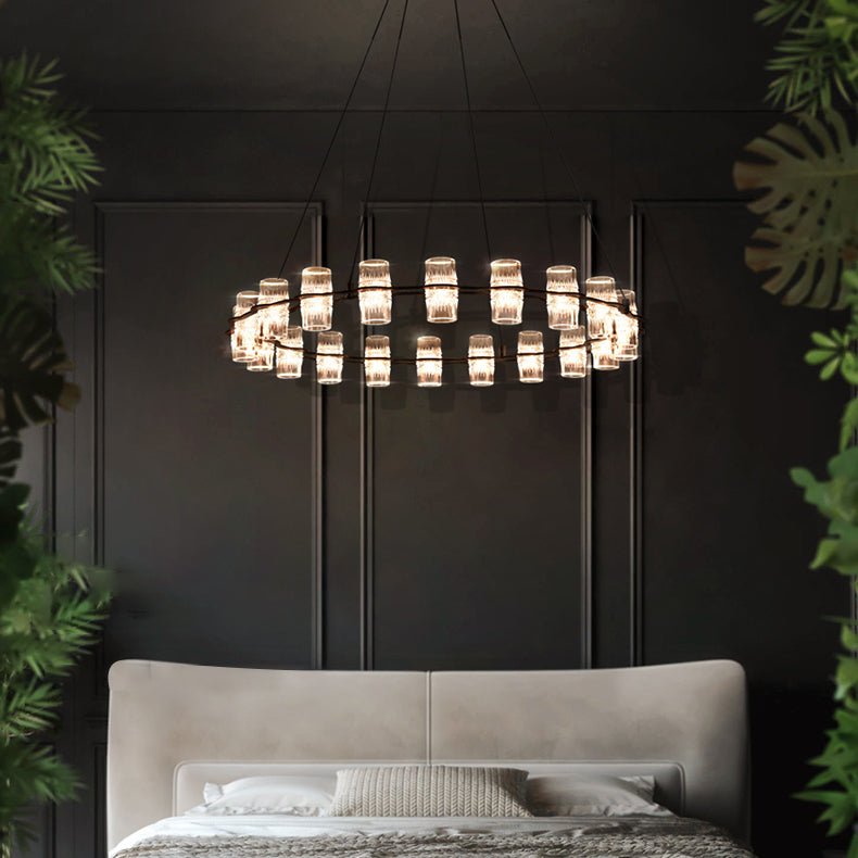 Modern Nordic Pendant Light Metal Linear Chandelier for Dining Room