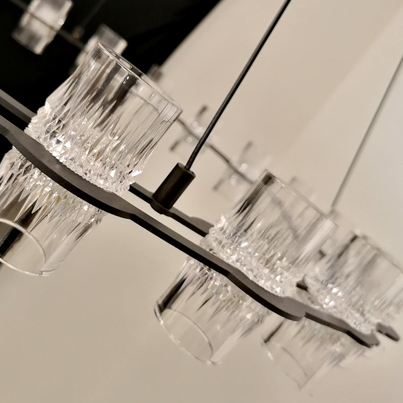 Modern Nordic Pendant Light Metal Linear Chandelier for Dining Room