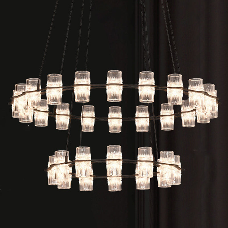 Modern Nordic Pendant Light Metal Linear Chandelier for Dining Room